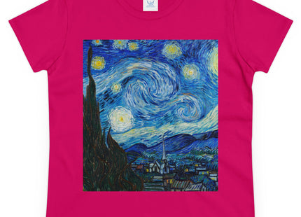 The Starry Night by Vincent Van Gogh Women's Midweight Cotton Tee