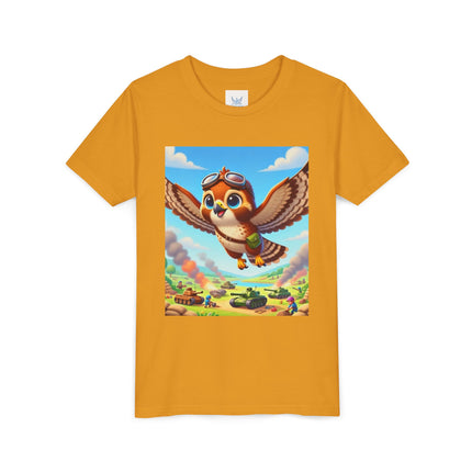 Red-Tailed Hawk in Battle Youth Short Sleeve Tee