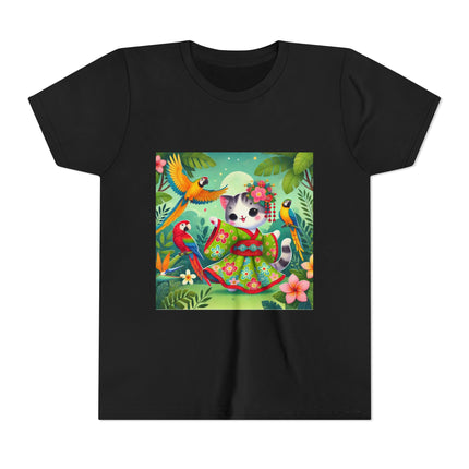 Parrot Dance of the Geisha Kitten Youth Short Sleeve Tee