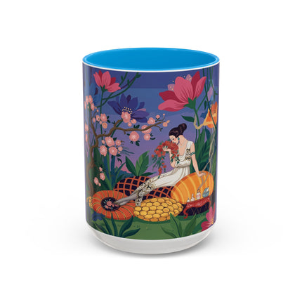 The Garden Of Quiet Reverie Colorful Mugs – Art Deco Botanical Serenity