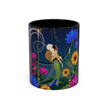 The Lady Of The Starlit Candles Colorful Mugs – Art Deco Theatrical Romance