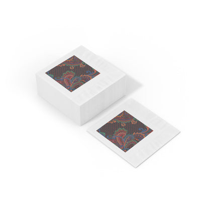 Design for a Carpet by Anonymous III White Coined Napkins