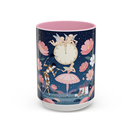 🕛🌸 Midnight Waltz Before Christmas Colorful Mug – Art Deco Holiday Fantasy