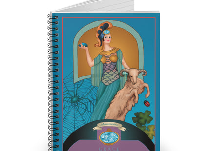 March & Aquamarine (Gem Series) by Sofia Chiostri Spiral Notebook - Ruled Line