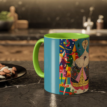 🎀✨ The Christmas Court Of Joy Colorful Mug – Art Deco Holiday Fantasy
