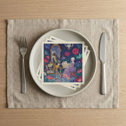 🌺🎼 The Garden Sonata Napkins – Art Deco Musical Fantasy