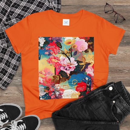 Women's Ethereal Irises Print Midweight Cotton Tee