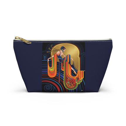 Art Deco Muse Cosmetic Bag – Elegant Poise & Golden Radiance