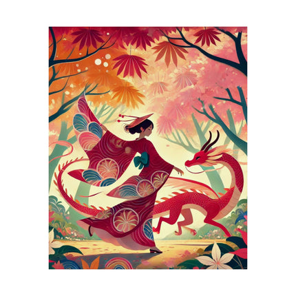 🐉🧚 The Dragon Fairy’s Dance Matte Vertical Poster – Spring Magic & Mythical Grace