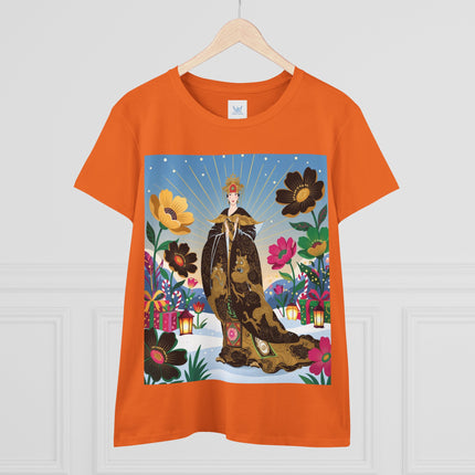 🌸✨ The Golden Garden Empress Cotton Tee – Asian-Inspired Floral Fantasy