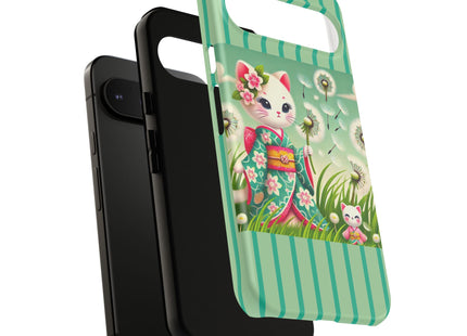 Geisha Kitten and the Dandelion Phone Cases