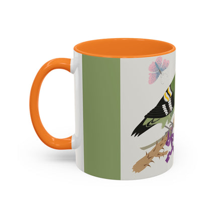 Woodpecker & Rose Colorful Mugs – Vibrant Spring & Bold Beauty