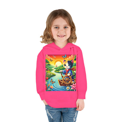 Sailor Kitten’s River Adventure Toddler Pullover Fleece Hoodie