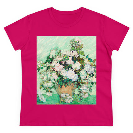 Roses by Vincent Van Gogh Women's Midweight Cotton Tee