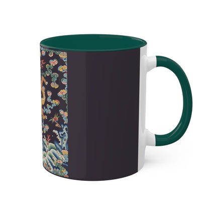 Rank Badge with Dragon with Deer Hooves Colorful Mugs, 11oz
