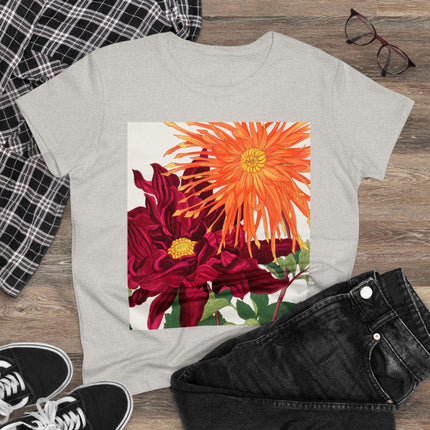 Dahlia Flower by Tanigami Kônan Women's Midweight Cotton Tee