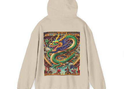 Tibetan Dragon Over Kabuki Duel – Heavy Blend™ Hooded Sweatshirt