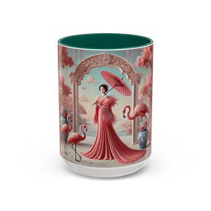 Petals, Porcelain, and Flamingos Colorful Mugs (11oz, 15oz)