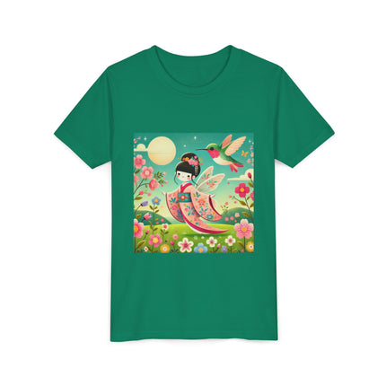 Geisha Fairy and the Hummingbird Blossom Youth Short Sleeve Tee
