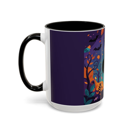 🐈‍⬛🎃 The Midnight Black Cat Masquerade Colorful Mug – Whimsical Halloween Elegance