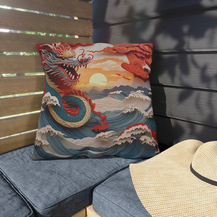 Emergence of the Dragon Outdoor Pillows