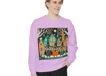 Night of the Trick-or-Treating Owlets Unisex Garment-Dyed Sweatshirt