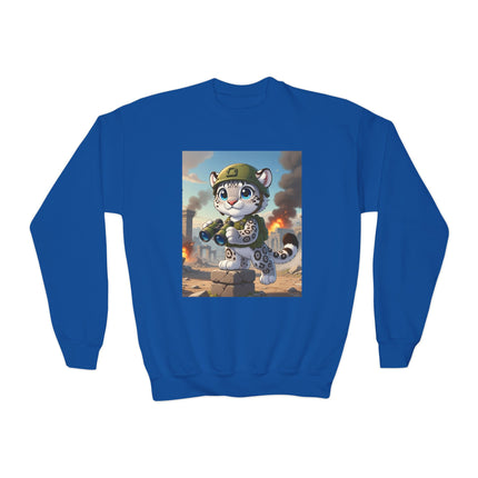 Snow Leopard Lookout Youth Crewneck Sweatshirt – Courage, Curiosity & High-Altitude Adventure