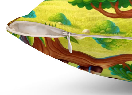 Giraffe Lookout Spun Polyester Square Pillow