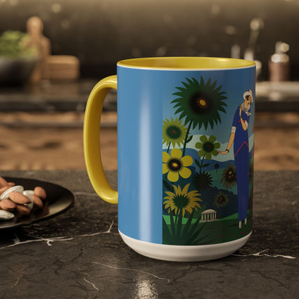The Secret Language Of Flowers Colorful Mugs – Art Deco Botanical Elegance