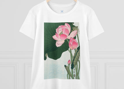 Blooming Lotus Flowers by Ohara Koson Women's Midweight Cotton Tee