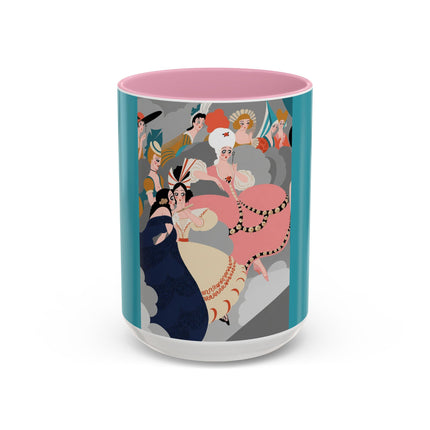 Celestial Masquerade Colorful Mugs – Theatrical Elegance & Floating Whimsy