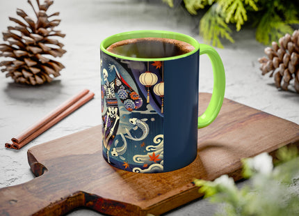 Skeleton Kabuki Performer Colorful Mugs (11oz, 15oz)