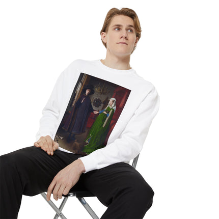 Arnolfini Portrait by Jan Van Eyck Unisex Garment-Dyed Sweatshirt