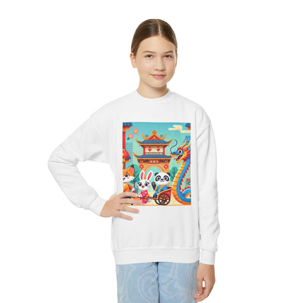 Lantern Street Dragon Parade Youth Crewneck Sweatshirt – Festive Energy, Culture & Playful Adventure