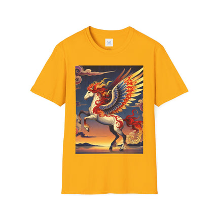 Flame-Winged Horse at Sunset Softstyle T-Shirt