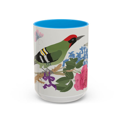 Woodpecker & Rose Colorful Mugs – Vibrant Spring & Bold Beauty