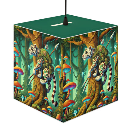 🐅🌿 The Silent Stripes Light Cube Lamp – Stealth, Grace & Enchanted Forest