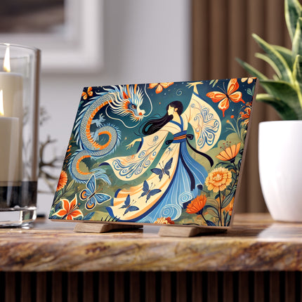 Fairy Waltz in the Butterfly Garden Ceramic Tile