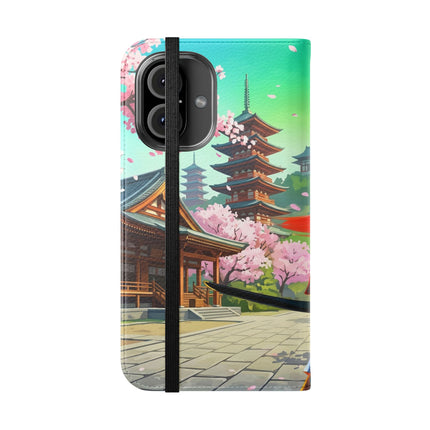 🦊⚔️ Cyberpunk Panda Samurai Flip Case – Futuristic Honor & Kitsune Spirit