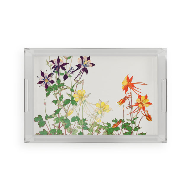 Aquilegia Flower by Tanigami Kônan Acrylic Serving Tray