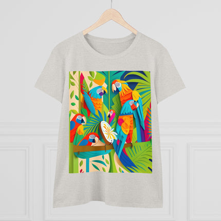 Colorful Macaws Women's Midweight Cotton Tee
