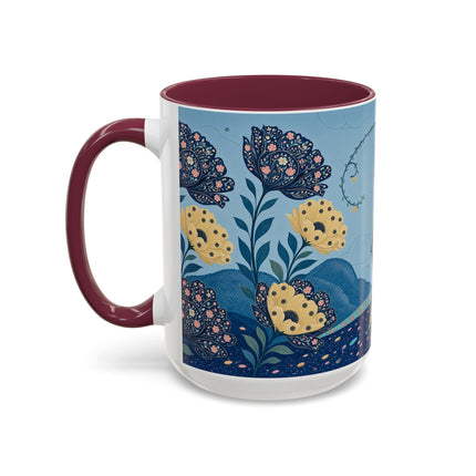 🌼🦋 The Enchanted Butterfly Garden Promenade Colorful Mug – Art Deco Floral Whimsy