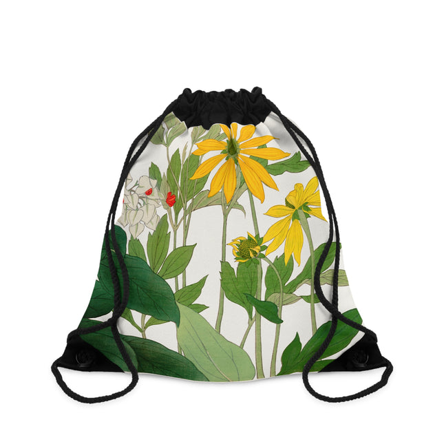 Clerodendrum & Rudbeckia by Tanigami Kônan Drawstring Bag