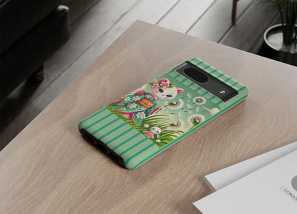 Geisha Kitten and the Dandelion Phone Cases