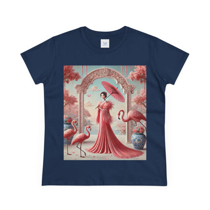 Petals, Porcelain, and Flamingos Cotton Tee