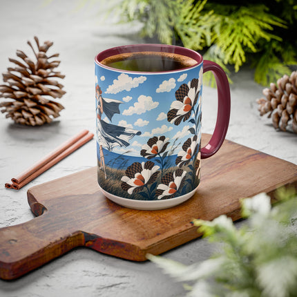 🌊🌼 The Windswept Seaside Promenade Colorful Mug – Art Deco Coastal Elegance
