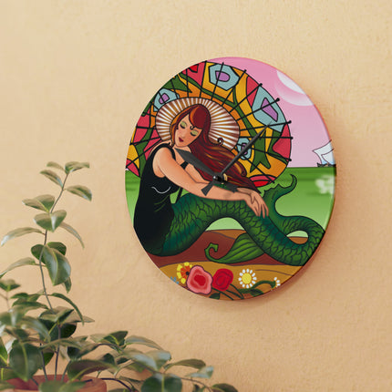 Siren Serenade by Carlo Chiostri Acrylic Wall Clock, Round and Square