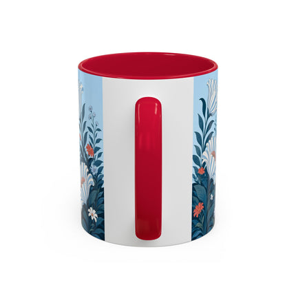 🎨💙 The Enchanted Garden Artist Colorful Mug – Art Deco Floral Whimsy
