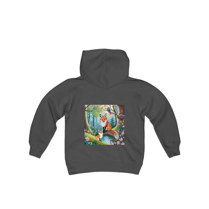 Mischievous Fox Youth Hooded Sweatshirt – Playful Spirit & Forest Adventure