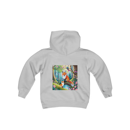 Mischievous Fox Youth Hooded Sweatshirt – Playful Spirit & Forest Adventure